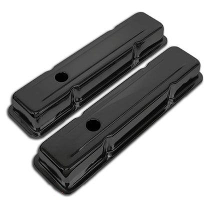 For 1958-86 Chevy Small Block Short Steel Valve Covers - Edp Black