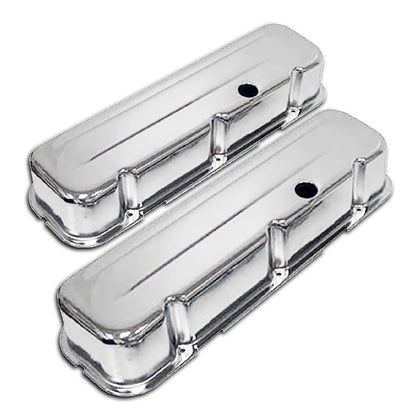 For 1965-95 CHEVY BIG BLOCK 396-427-454-502 TALL STEEL VALVE COVERS - CHROME