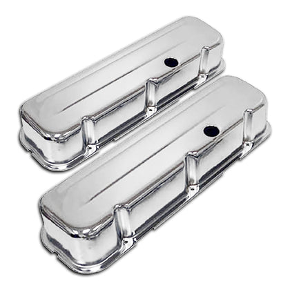 FOR 1965-1995 CHEVY BIG BLOCK 396 427 454 502 TALL STEEL VALVE COVERS CHROME
