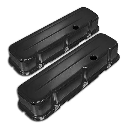 FOR 1965-1995 CHEVY BIG BLOCK 396 427 454 502 TALL STEEL VALVE COVERS BLACK