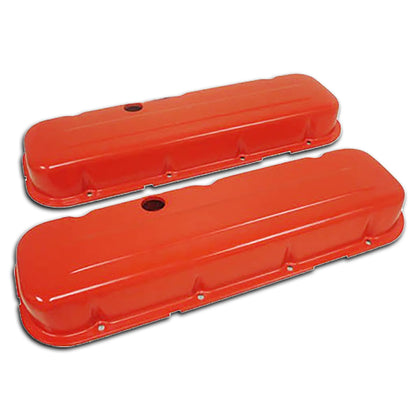 For 1965-95 Chevy Big Block 396-427-454-502 Short Steel Valve Covers - Orange