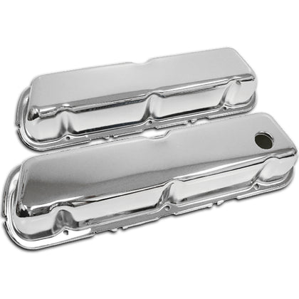 STEEL For 1986-95 Ford 302 5.0L FOX-BODY MUSTANG VALVE COVERS SMOOTH - CHROME