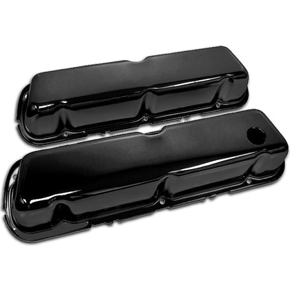 For 1986-95 Ford 302 5.0L Fox-Body Mustang Steel Valve Covers - Black
