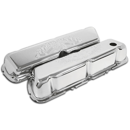 For 1986-95 Ford 302 5.0L Fox-Body Mustang Steel Valve Covers - V8 Logo