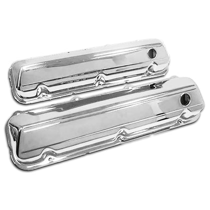 FOR 1968-1997 FORD BIG BLOCK 429 460 BAFFLED STEEL VALVE COVERS CHROME