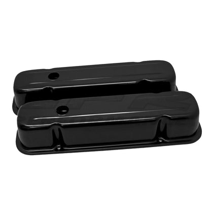 BLACK STEEL TALL VALVE COVERS FIT 59-79 PONTIAC 301 326 350 389 400 421 428 455