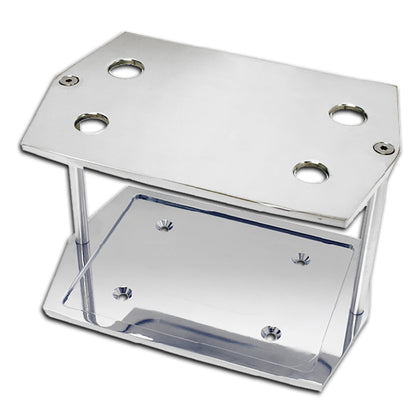 Smooth Chrome Billet Aluminum Optima Group 35 Battery Tray - For Chevy Ford