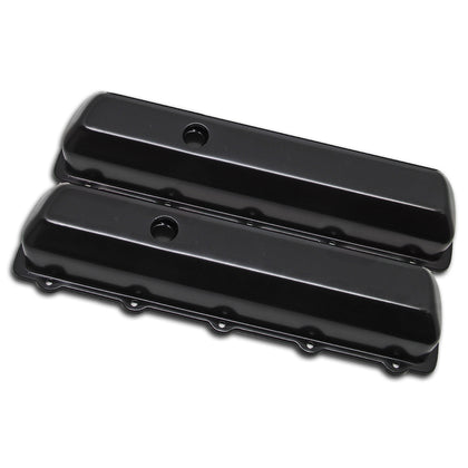 For 1964-80 OLDSMOBILE 330-350-400-425-455 V8 STEEL VALVE COVERS - BLACK