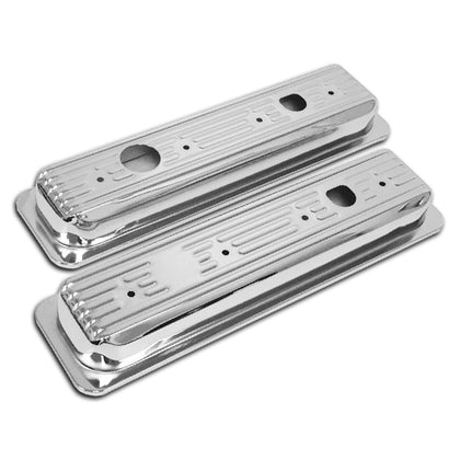 For 1987-00 Chevy Gmc 5.0L & 5.7L Center Bolt Steel Valve Cover Caps - Chrome