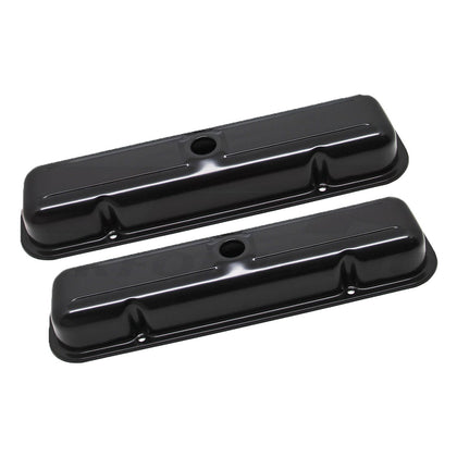 For 1959-79 Pontiac V8 Short Steel Center Hole Valve Covers - Black