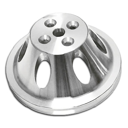 For Chevy Small Block Machined Aluminum Water Pump Pulley - 1 Groove (Short)