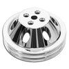 ALUMINUM For CHEVY SB WATER PUMP PULLEY - 2 GROOVE SHORT SWP - CHROME