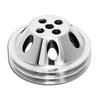 ALUMINUM for chevy SB WATER PUMP PULLEY - 2 GROOVE SHORT SWP - POLISHED