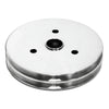 ALUMINUM for chevy SB CRANK PULLEY - 2 GROOVE SHORT SWP - POLISHED