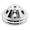 ALUMINUM for chevy SB WATER PUMP PULLEY - 2 GROOVE LONG LWP - CHROME