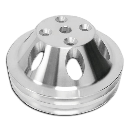 For Chevy SB Small Block Machined Aluminum Water Pump Pulley 2 Groove (Lwp)