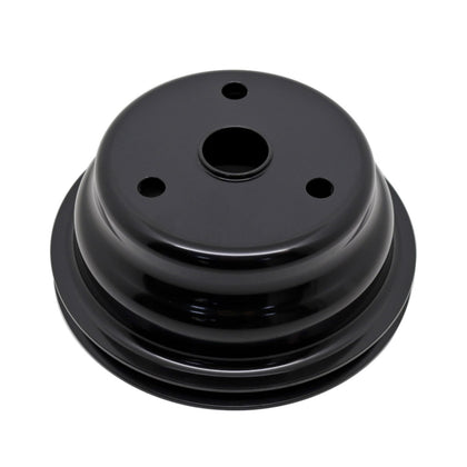 For Chevy Small Block Aluminum Crank Pulley - 1 Groove (Long) - Black