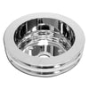 ALUMINUM for chevy SB CRANK PULLEY 2 GROOVE LONG LWP - CHROME