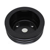 3 Groove Black Aluminum Crank Pulley For Chevy Small Block SBC Long Water Pump