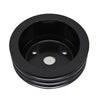 For Chevy SMALL BLOCK ALUMINUM CRANK PULLEY - 3 GROOVE (LWP) - BLACK