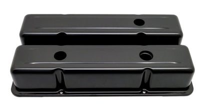 STEEL For 1958-86 CHEVY SB 1 HOLE 2 HOLE SCREW IN TALL VALVE COVERS BLACK