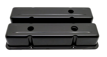 Tall Black Steel Valve Covers For 1958-1986 Chevy Small Block SBC 283 400