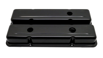 STEEL For 1958-86 CHEVY SB 1 HOLE 2 HOLE SCREW IN SHORT VALVE COVERS BLACK