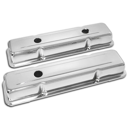 For 1958-86 CHEVY SMALL BLOCK OEM STYLE SHORT VALVE COVERS CHROME