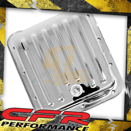STEEL Ford C4 TRANSMISSION PAN STOCK CAPCITY - CHROME (CASE FILL STYLE)
