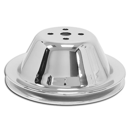 For 1955-68 Chevy Small Block Chrome Steel Water Pump Pulley - Short (1 Groove)