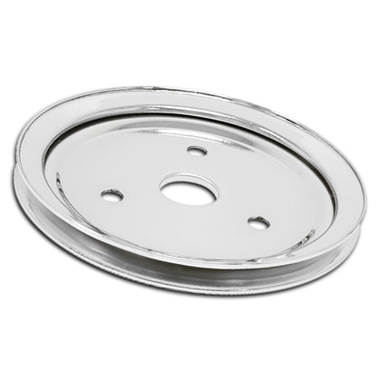 For 1955-68 Chevy Small Block Chrome Steel Crankshaft Pulley - Short (1 Groove)