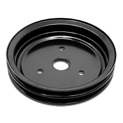 For 1955-68 Chevy Small Block Black Steel Crankshaft Pulley - Short (2 Groove)