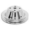 For 1969-85 Chevy Small Block Chrome Steel Water Pump Pulley - Long (1 Groove)