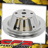 For CHEVY SMALL BLOCK CHROME STEEL WATER PUMP PULLEY - LONG (1 GROOVE)