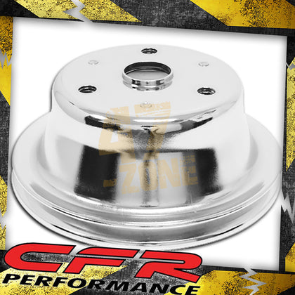 For CHEVY SMALL BLOCK CHROME STEEL CRANKSHAFT PULLEY - LONG (1 GROOVE)