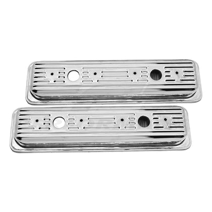 For 87-00 Chevy GMC 5.0L & 5.7L Center Bolt Steel Valve Covers W/ Bolts Chrome