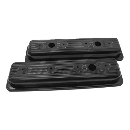 Steel For 1987-00 Chevy GMC 5.0L & 5.7L Center Bolt Tall Valve Covers Black