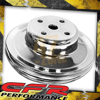 STEEL CHEVY BB WATER PUMP PULLEY - 2 GROOVE LONG LWP - CHROME
