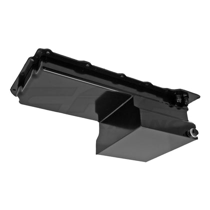 STEEL For CHEVY GM LS ENGINES OIL PAN 7 QT AN -10 FITTING - BLACK