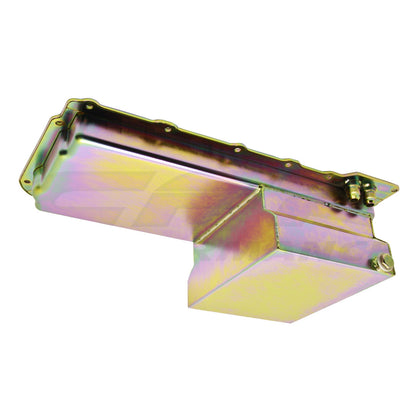 STEEL for chevy GM LS ENGINES OIL PAN 7 QT AN -10 FITTING - ZINC