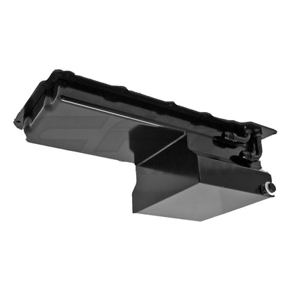 Steel For Chevy Gm Ls Engines Oil Pan 7 Qt 90 Degree Fitting - Black