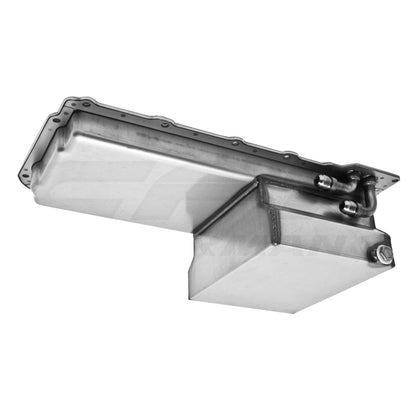 For Chevy GM LS Engine Unplated Steel 7 Quart 90 Degree Fitting Oil Pan