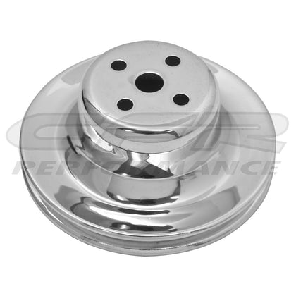 STEEL For 1965-1966 Ford Sb Water Pump Pulley - 1 Groove - Chrome
