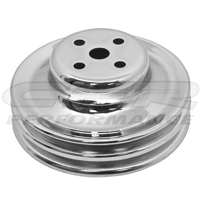 STEEL For Ford Sb 1965-1966 Water Pump Pulley - 2 Groove -Chrome