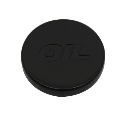 Push-In Oil Cap Plug Black Steel Rubber Base With Oil Logo For 1.25 Inch Holes