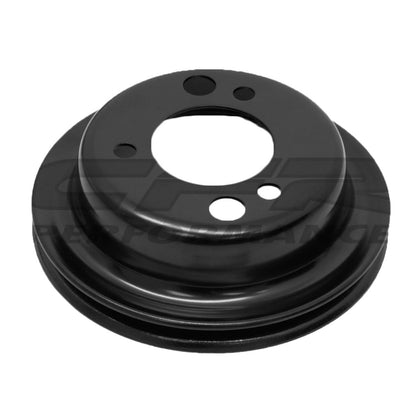 For 1955-68 Chevy Black Steel Crank A C Add On Pulley - 1 Groove (Short)