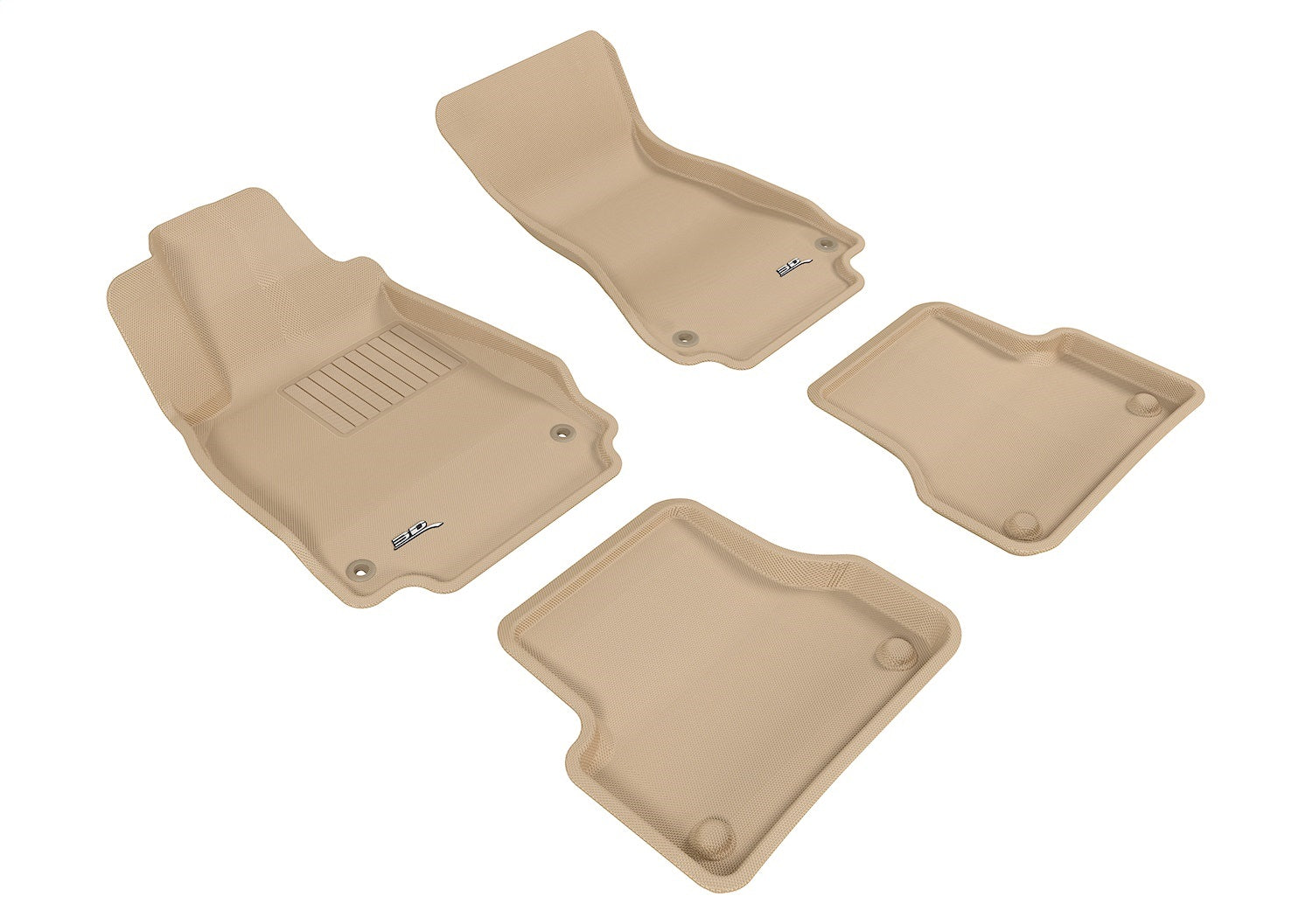 For 2012-2018 Audi A6 Quattro Kagu Tan All Weather Front and Rear Floor Mat Set