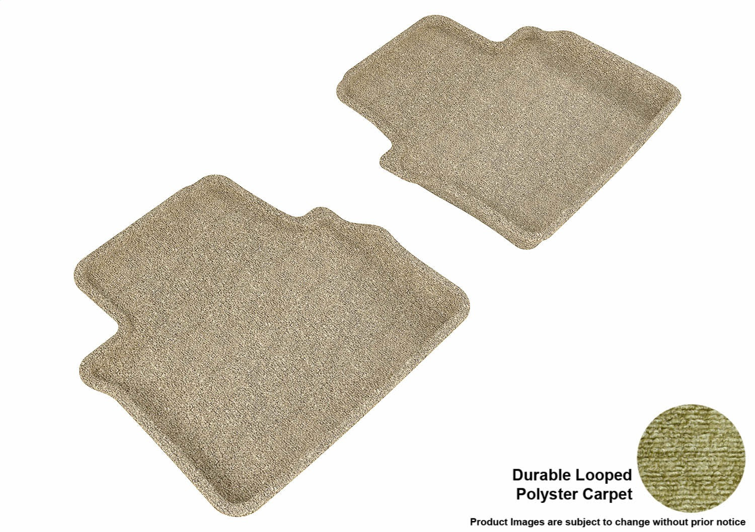 All Weather For 2014-2019 Cadillac CTS Floor Mat Set Tan Rear Classic