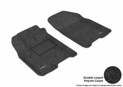 For 07-11 Chevrolet Aveo Classic Black All Weather Floor Mat Set