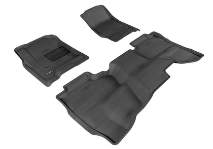 For 2014-2019 GMC Sierra 1500 Kagu Black All Weather Front and Rear Floor Mat